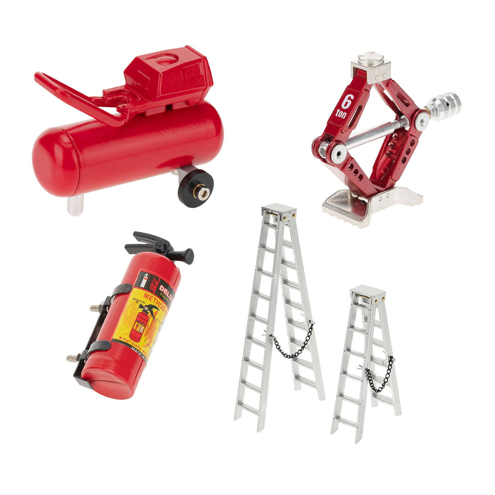 Model Car Fire Extinguisher Ladder Scissor Jack Air Pump for 1:10 RC Crawler