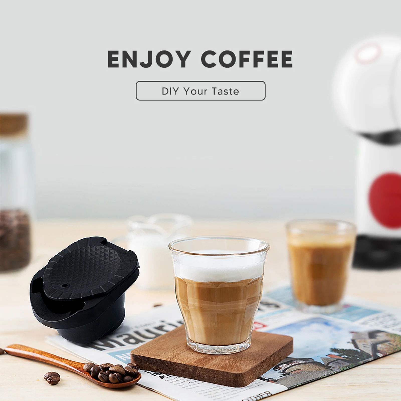Kitchen Capsule Adapter For Nespresso Coffee Capsule Adapter Capsules Convert Reusable Coffee Filter