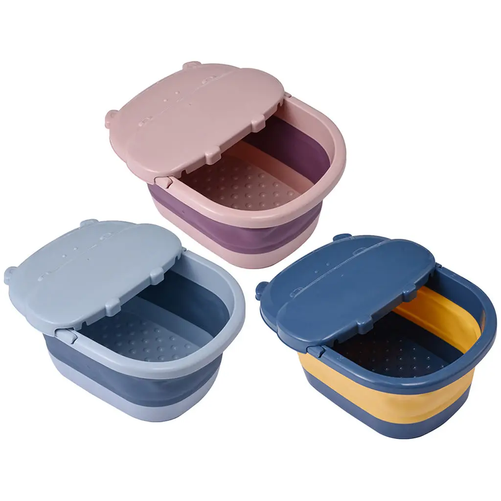 Foldable Foot Bath Basin with Hippo Cover for Children Child, Sauna Soak Tubfoot Care