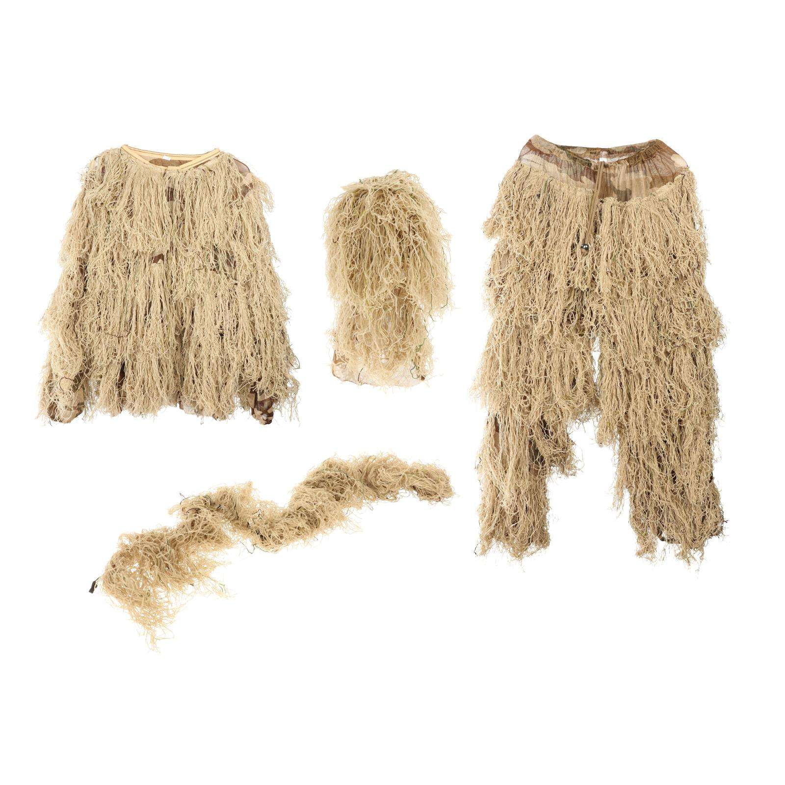 Outdoor Camo Suits Ghillie Suits 3D Woodland Camouflage Clothing Sniper Military Clothes Pants for Jungle Hunting, Shooting