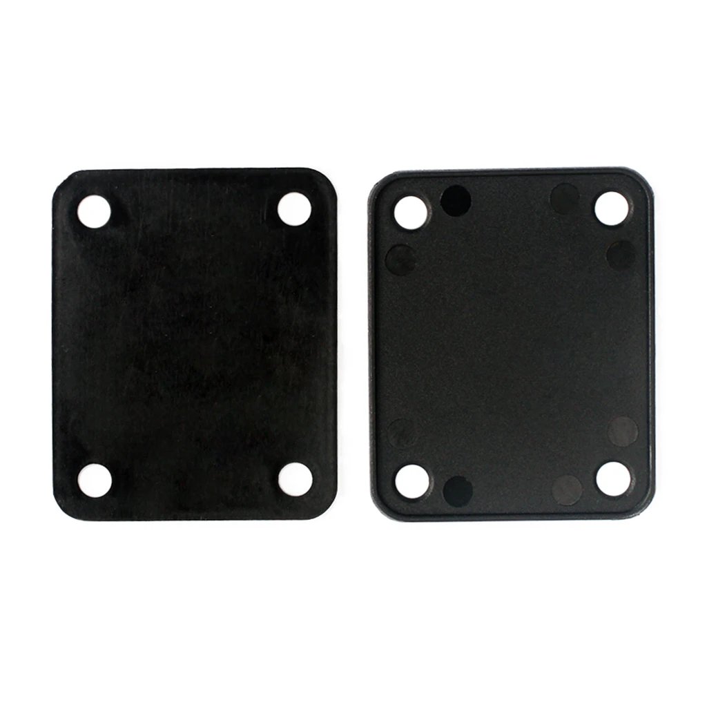 Tooyful 10 Pieces 4 Holes Plastic Neck Plate Gasket Cushion Shim Pad for Guitar Bass Protective Accessory Black
