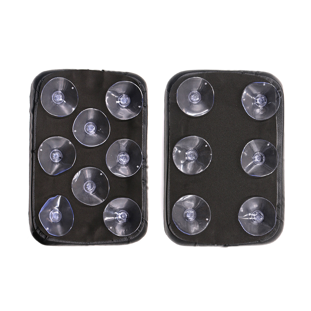 Motorcycle Saddle Seat Motorbike Suction Cup Rear Pillion Passenger Pad Seat Flat Saddle Cushion for Bobber Chopper Black