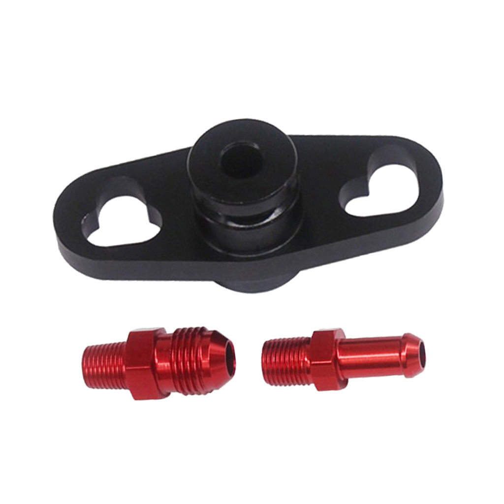 Fuel Rail Regulator Delivery Adaptor Black For Mitsubishi With Fittings