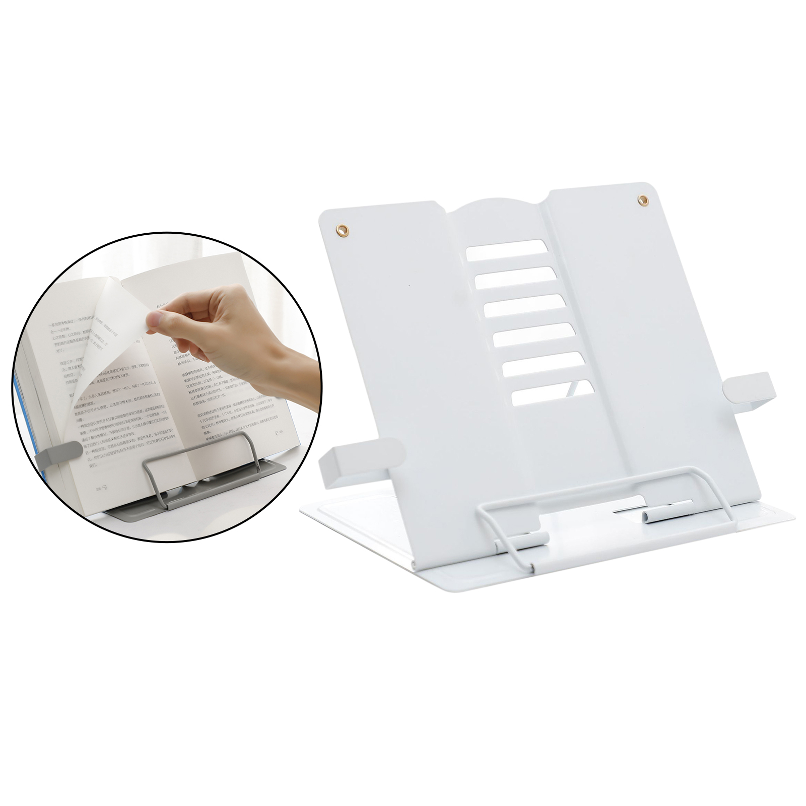 Desk Metal Adjustable Book Stand Reading Holder with 6 Adjustable Positions for Textbooks Music Books Cookbook