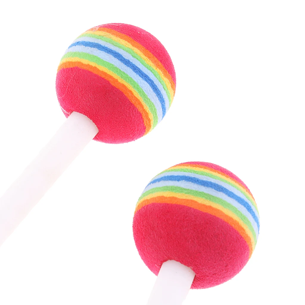 1 Pair Lollipop Head Drum Mallet Stick Hand Percussion for Kids Musical Toys