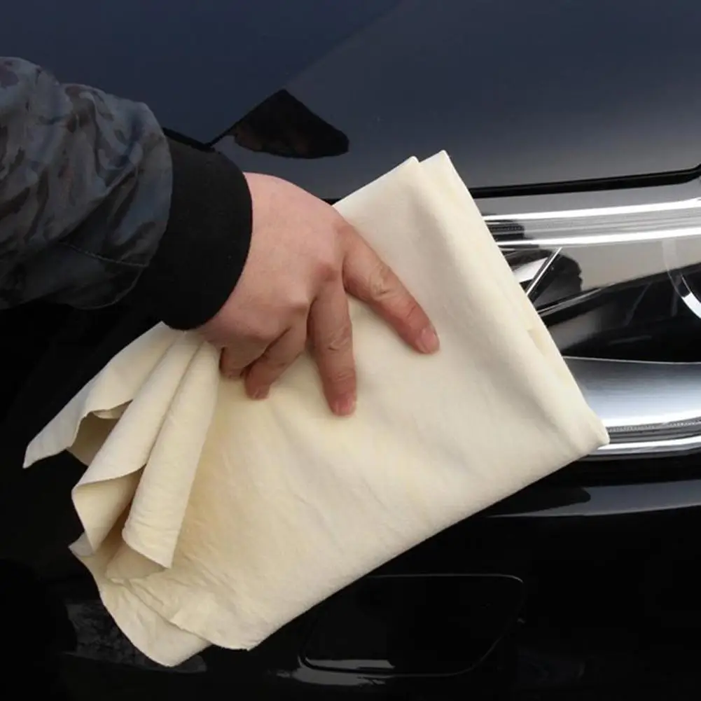 Natural Chamois Leather Car Cleaning Cloth Washing Suede Absorbent Towel Supply 
