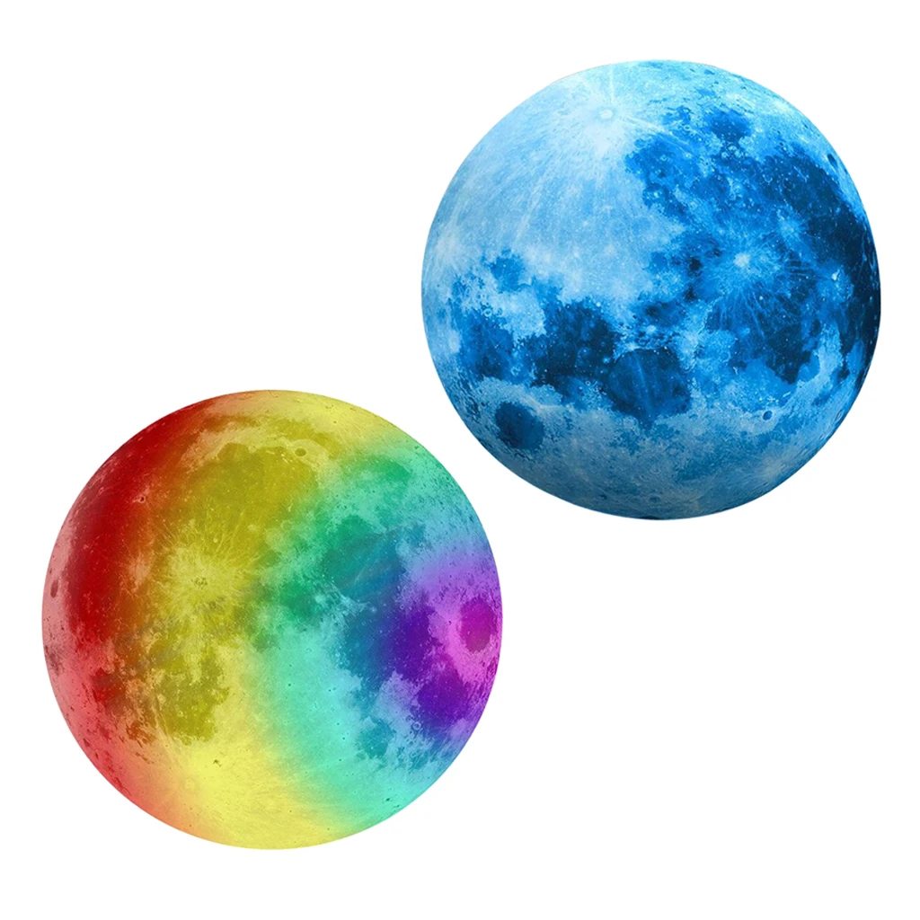 Glow in The Dark Moon Wall Stickers, Adhesive Bright and Realistic Full Moon,