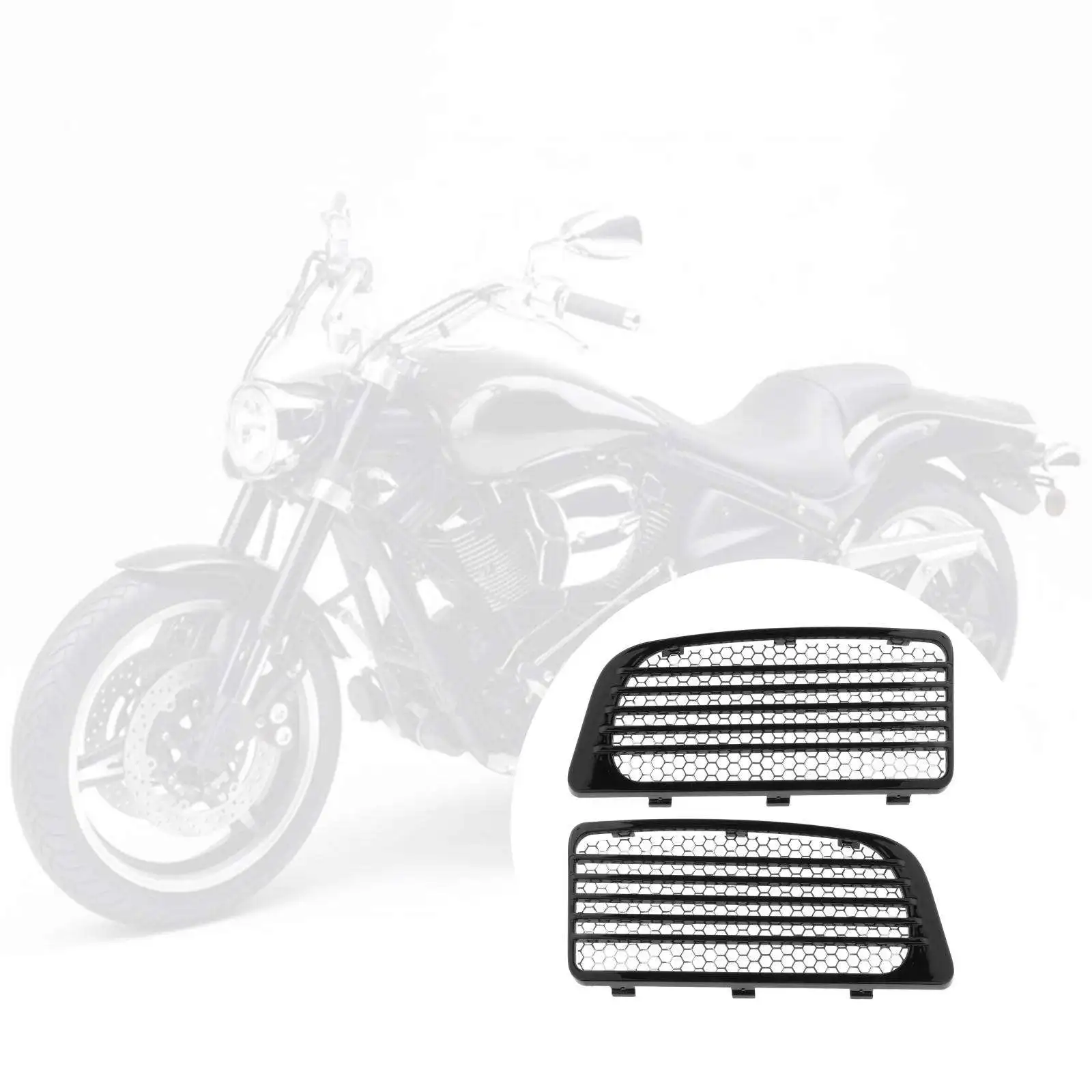 1Pair Motorcycle Radiator Grills w/ Metal Mesh Fit for Harley Touring Twin Cooled 14+ Motorbike Replacement Parts