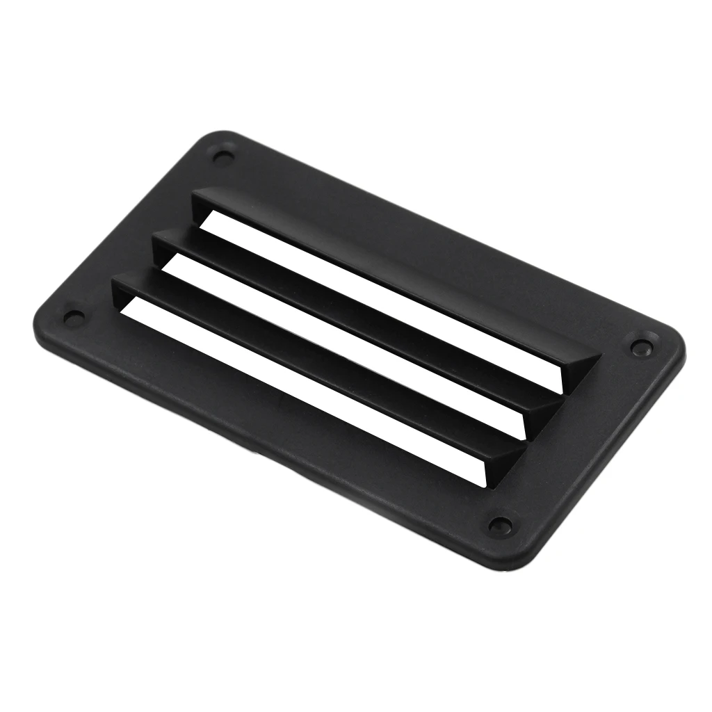 ABS Plastic Stamped Louvered Vent for Marine Boat Yacht Caravan - Rectangular - 14x7.9cm / 5.51``x3.11``, Black