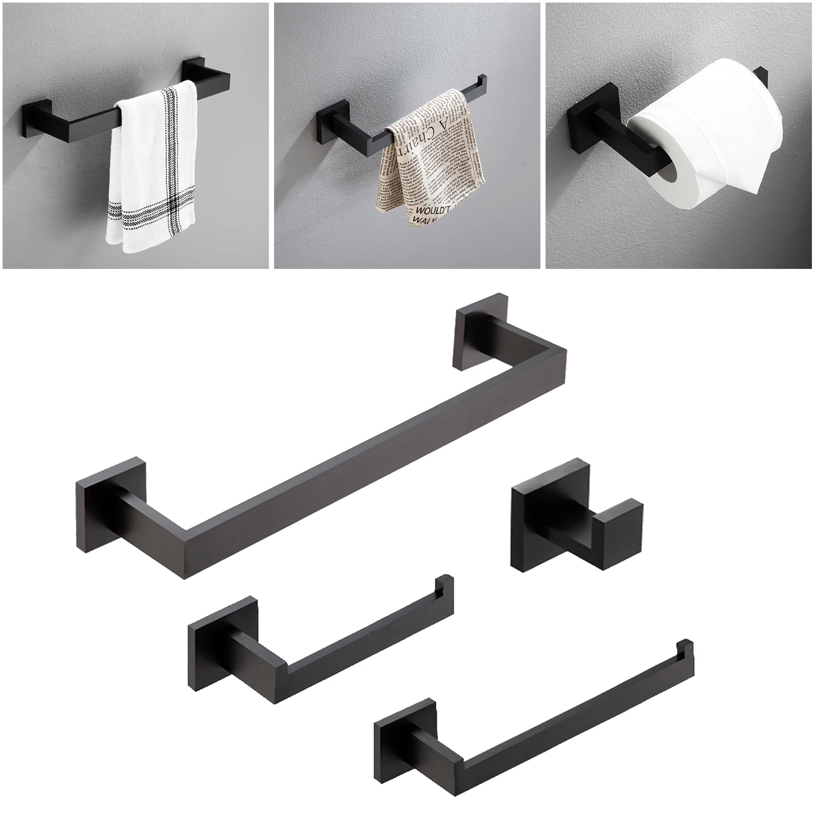 Bathroom Hardware Set SUS304 Stainless Steel Wall Mounted Includes 16