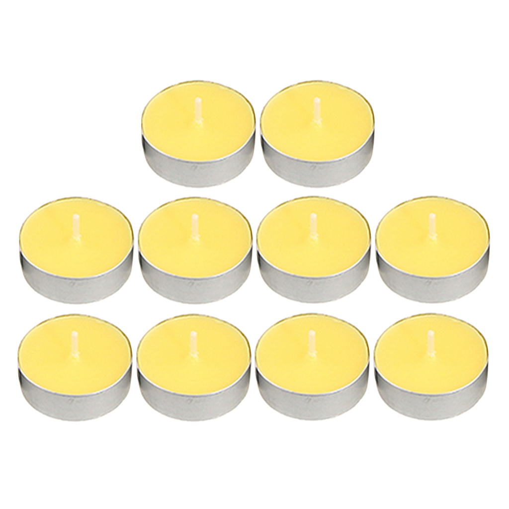 10x Smokeless Round Tealight Candles W/ Aluminum Case For Birthday Party 3.5x1cm