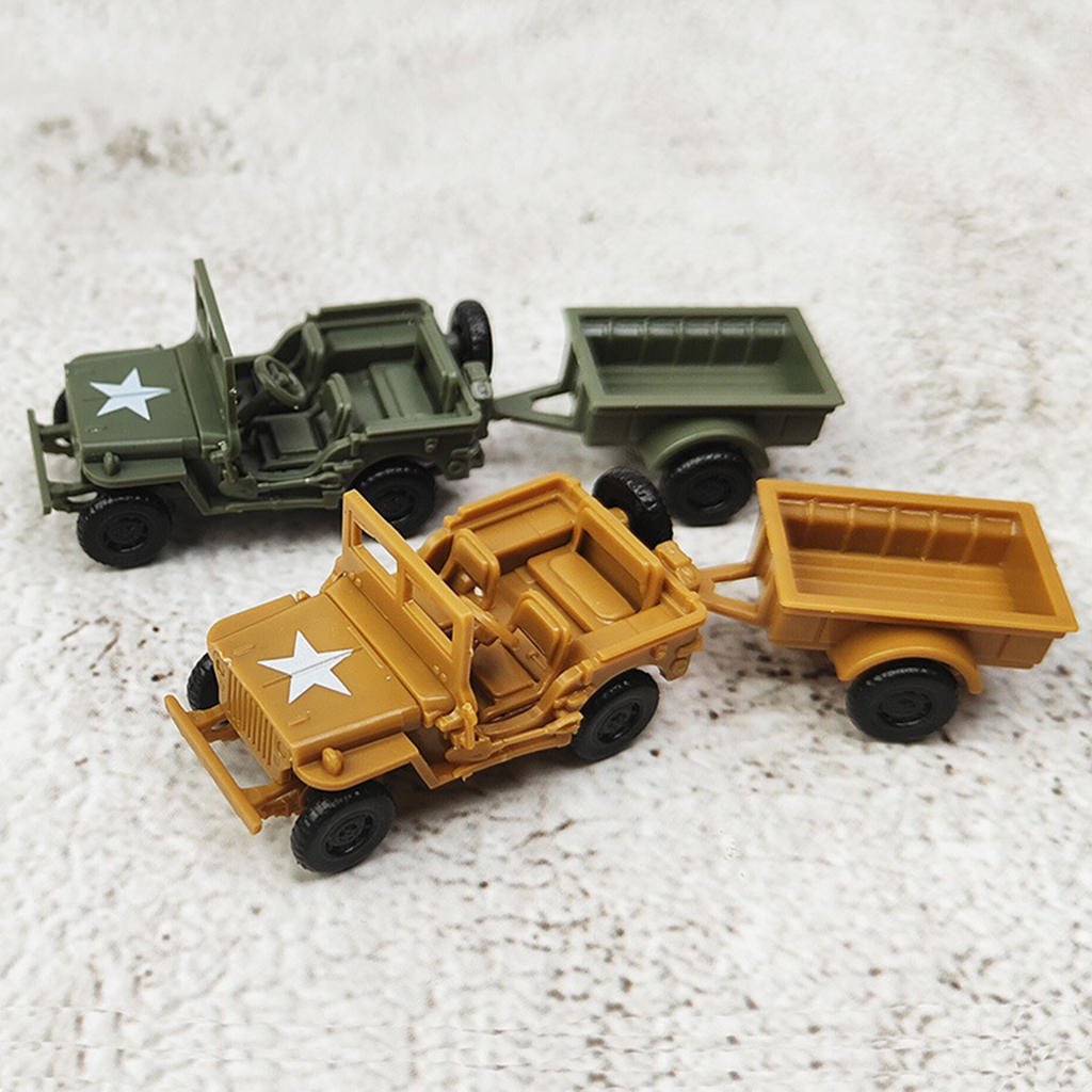 2 PCS 4D Model 1/72 Scale Truck with Trailer Play Set Collectibles Souvenirs