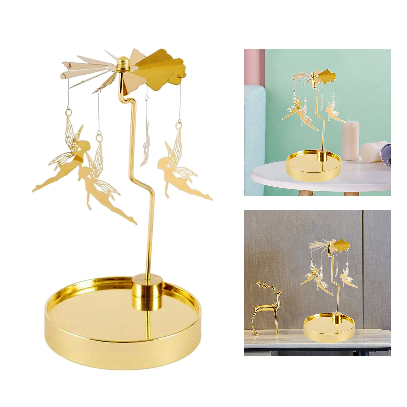Spinning Candle Holder Holder Storage Home Candlestick for Party Decor Gift