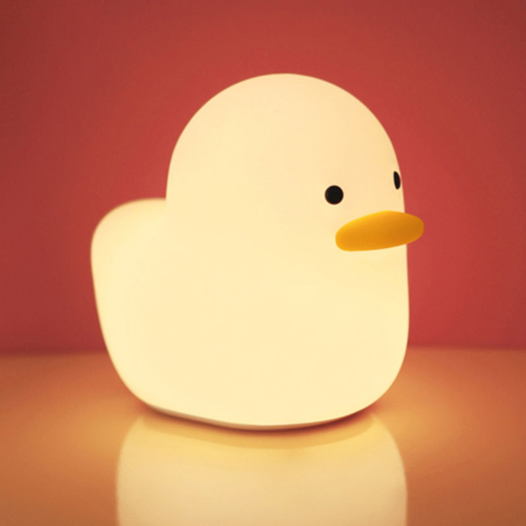 Cute LED Night Light Silicone Touch Sensor Duck Night Lamp Kids Baby Bedroom Desktop Decor Ornaments Battery/USB Charge