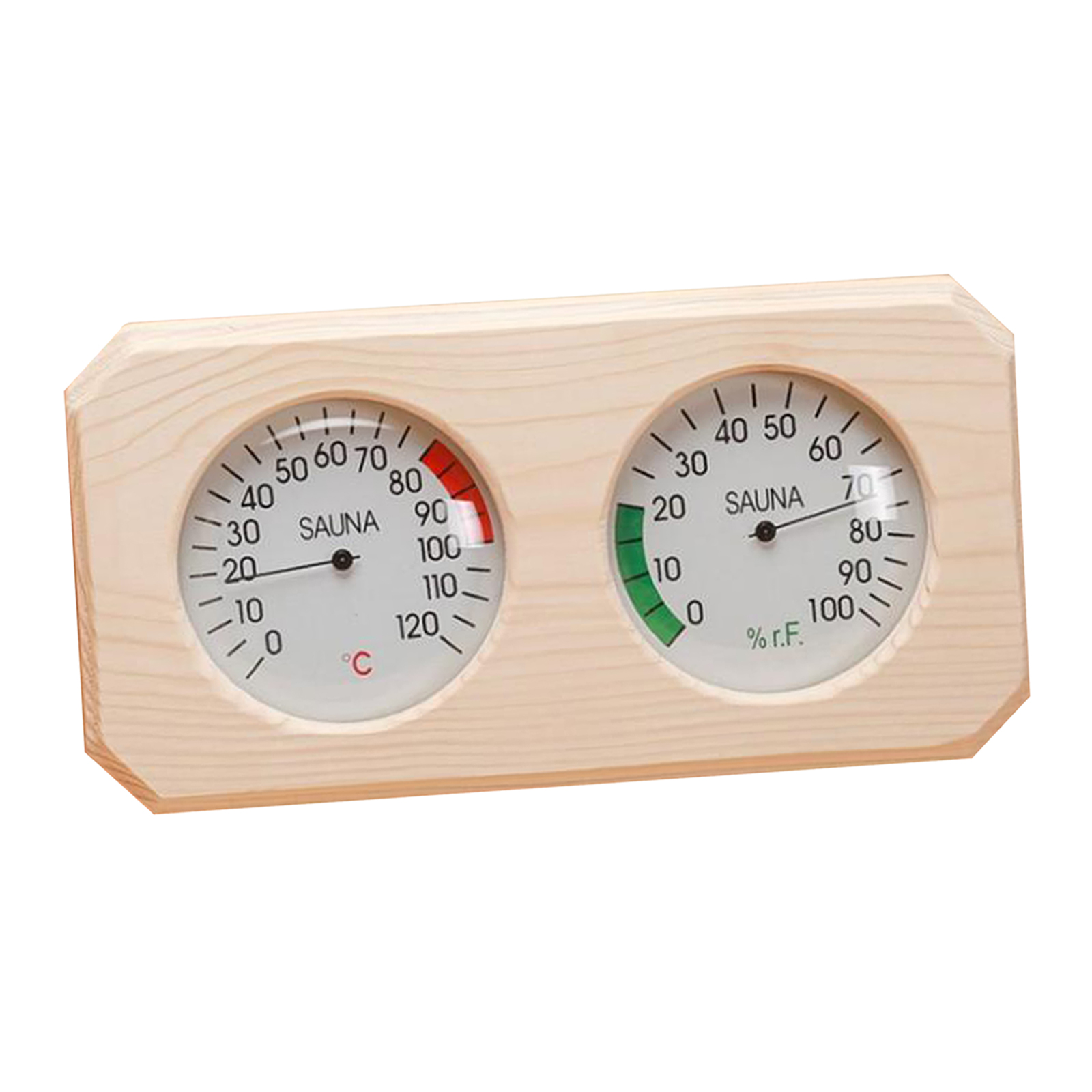 2 in 1 Pine Wooden Sauna Hygrothermograph Thermometer, Accurate Accessories for