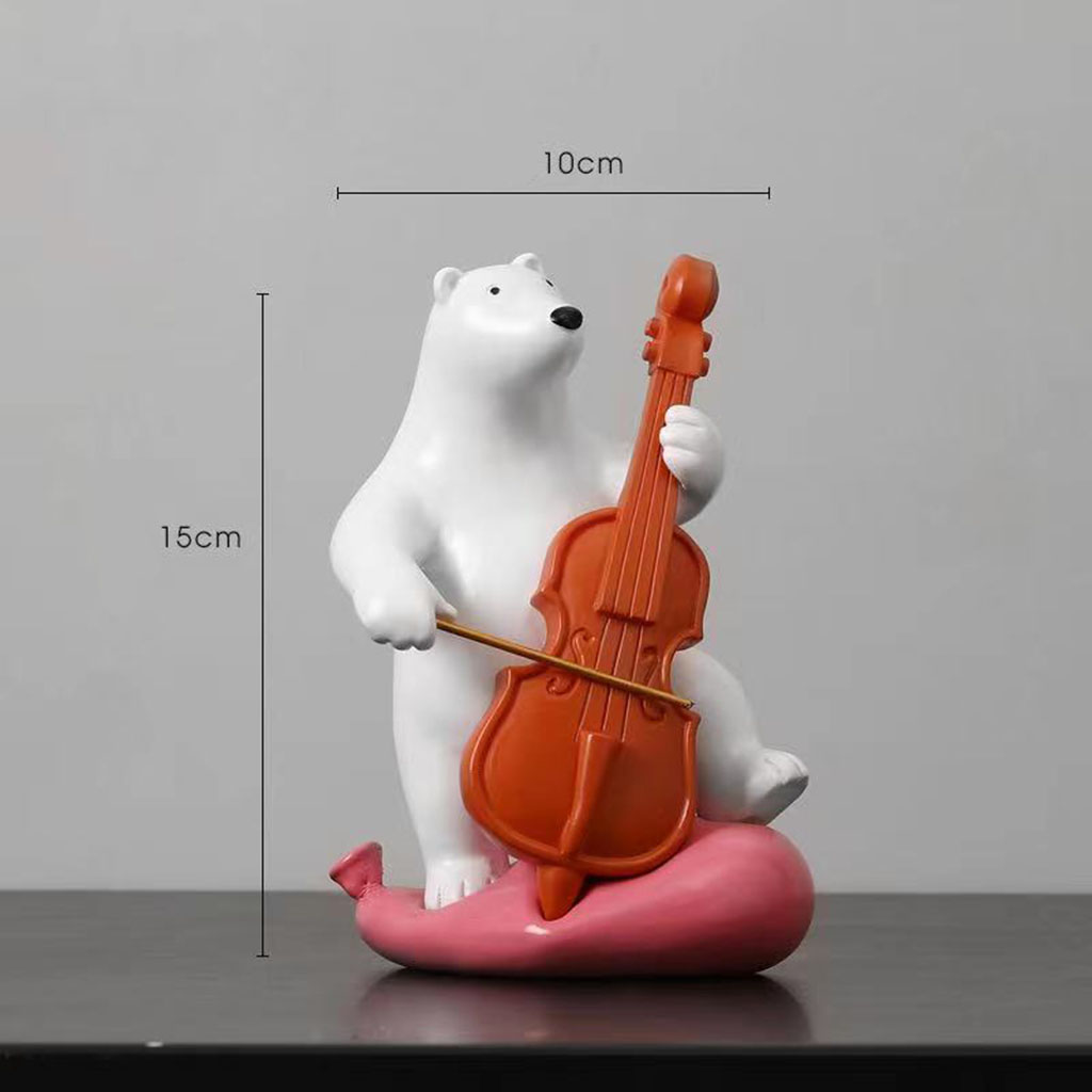 Cute Bear Statues Resin Crafts Indoor Living Room Collecitble Figurine Baby Room Sculpture Gift Office Countertop Shop Accent