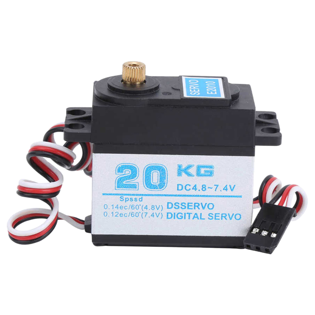 20KG Digital Servo, RC Servo Motor High Torque Servo Metal Gear Waterproof Servo for 1/8 1/10 RC RC Model (Control Angle 180°)