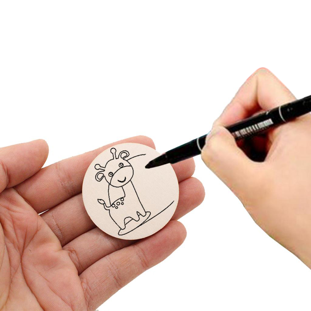 25X Round Wooden Pieces Wooden Ornament, Unfinished Wooden Pieces Wood Log Slices for House, Garden, Home DIY Art Craft