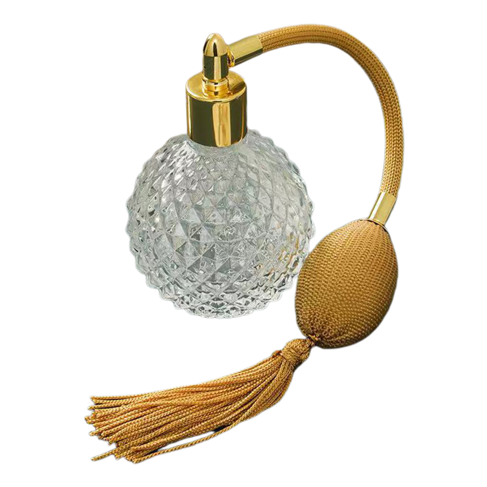 100ml Crystal Art Vintage Style Empty Refillable Perfume Atomizer Long Tassel Spray Bitter Bottle With Air Bag