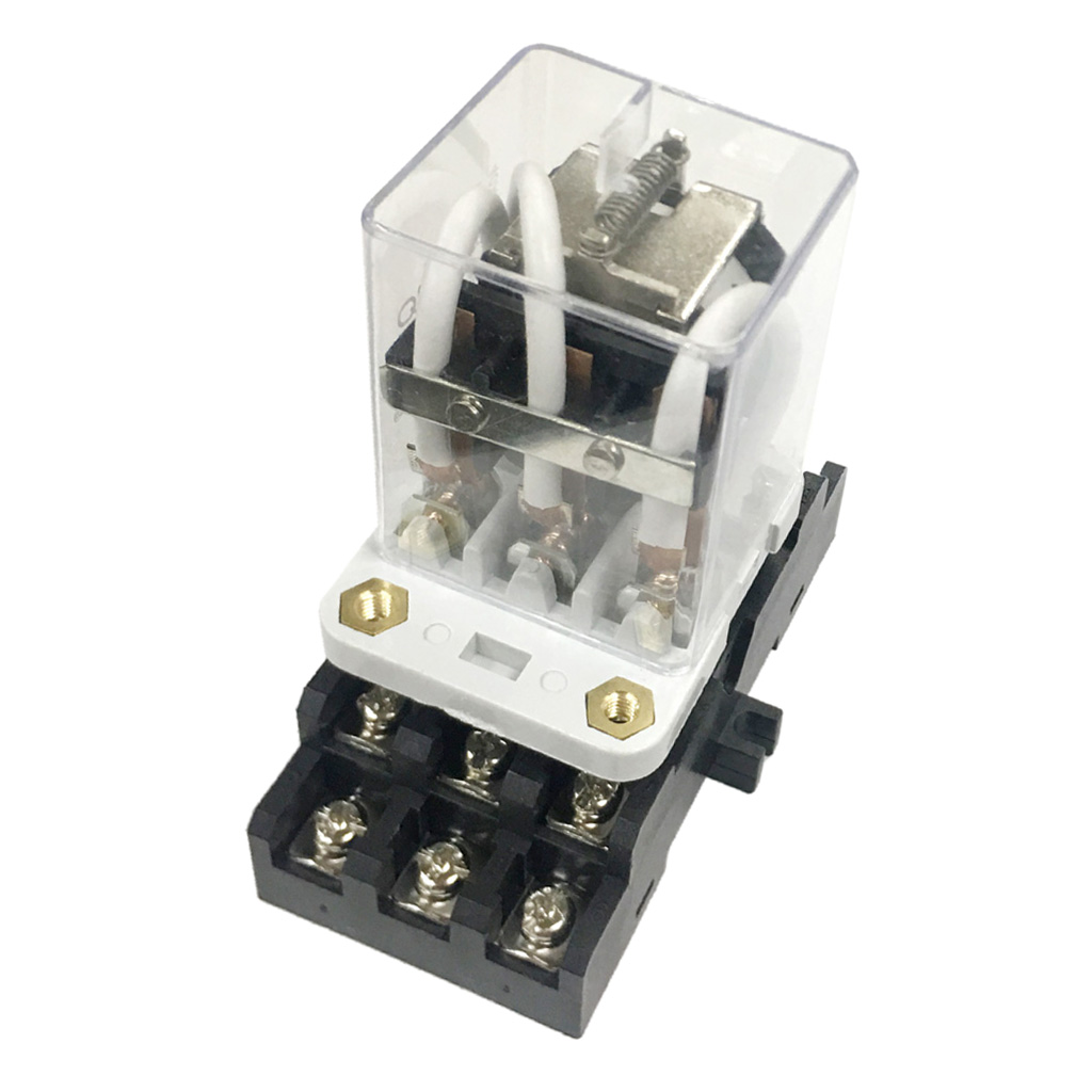 1x JQX-38F 24VDC/240VAC 3PDT High Power R40A Relay with Socket Included