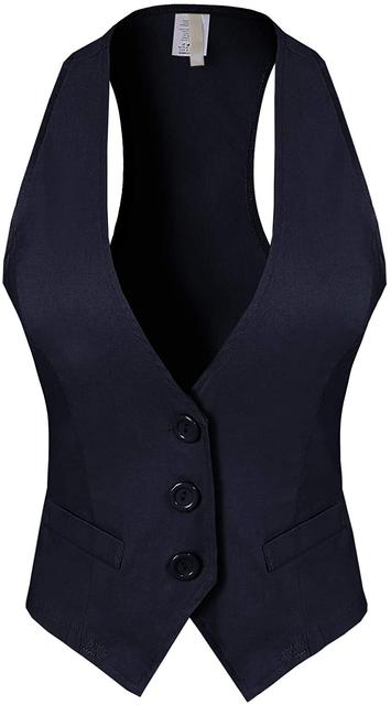 Gilet Femme Sans Manches - Col V - Noir - Élégant Et Basique