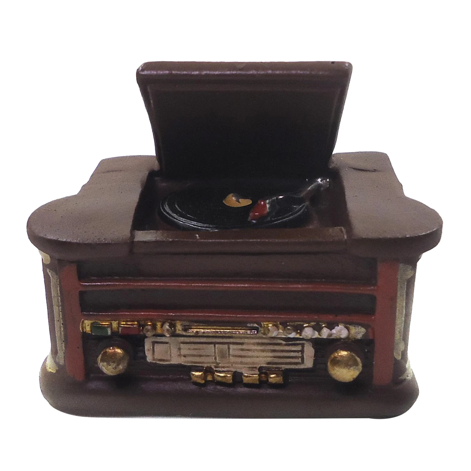 Retro 1/6 Scale Dolls House Resin Record Player Room Furniture Accessory
