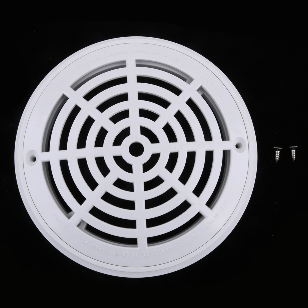 Plastic 8'' Main Drain Cover Anti-Vortex Suction Outlet Fittings Accessary