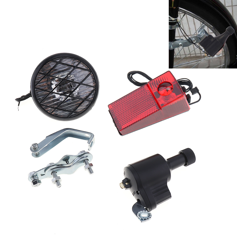 Description Picture 2 of itemSX05 LED Bicycle Headlights Economic 6V 3W Bike Dynamo Light Classic Cycling Generator HeadLight Front Rear Set with Bracket