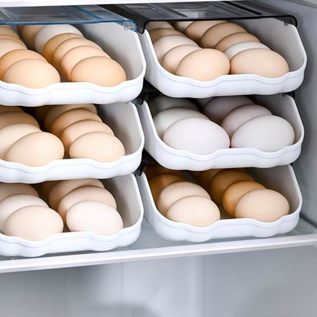 YouCopia® FridgeView® Rolling Egg Holder, Stackable Egg Carton for Fridge  Storage