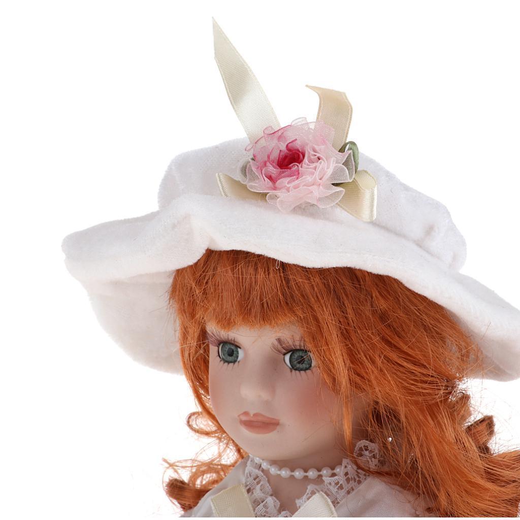 12 Inch Victorian Porcelain Doll with Standing Little Girls Characters