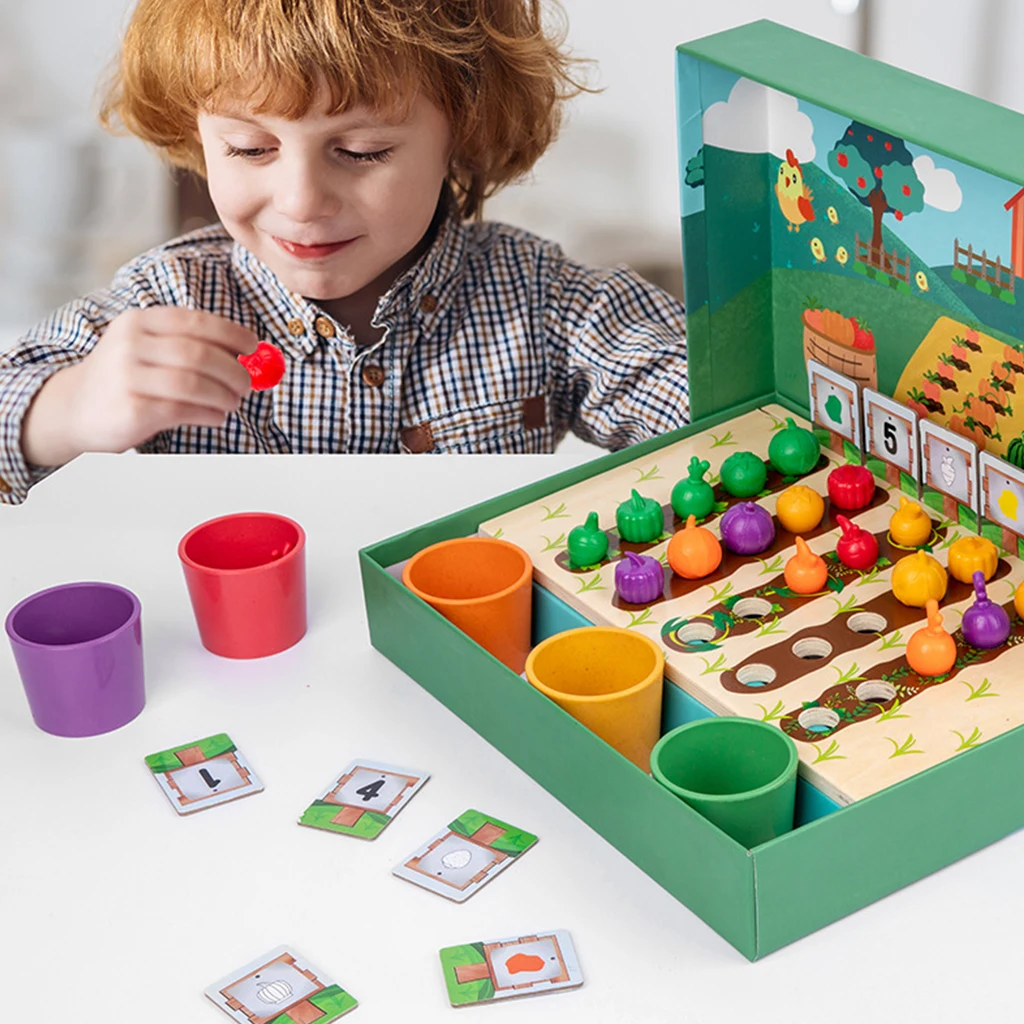 Montessori Toy Wooden Sorter Game Classification Cup Montessori Toddler Education Classification Toys