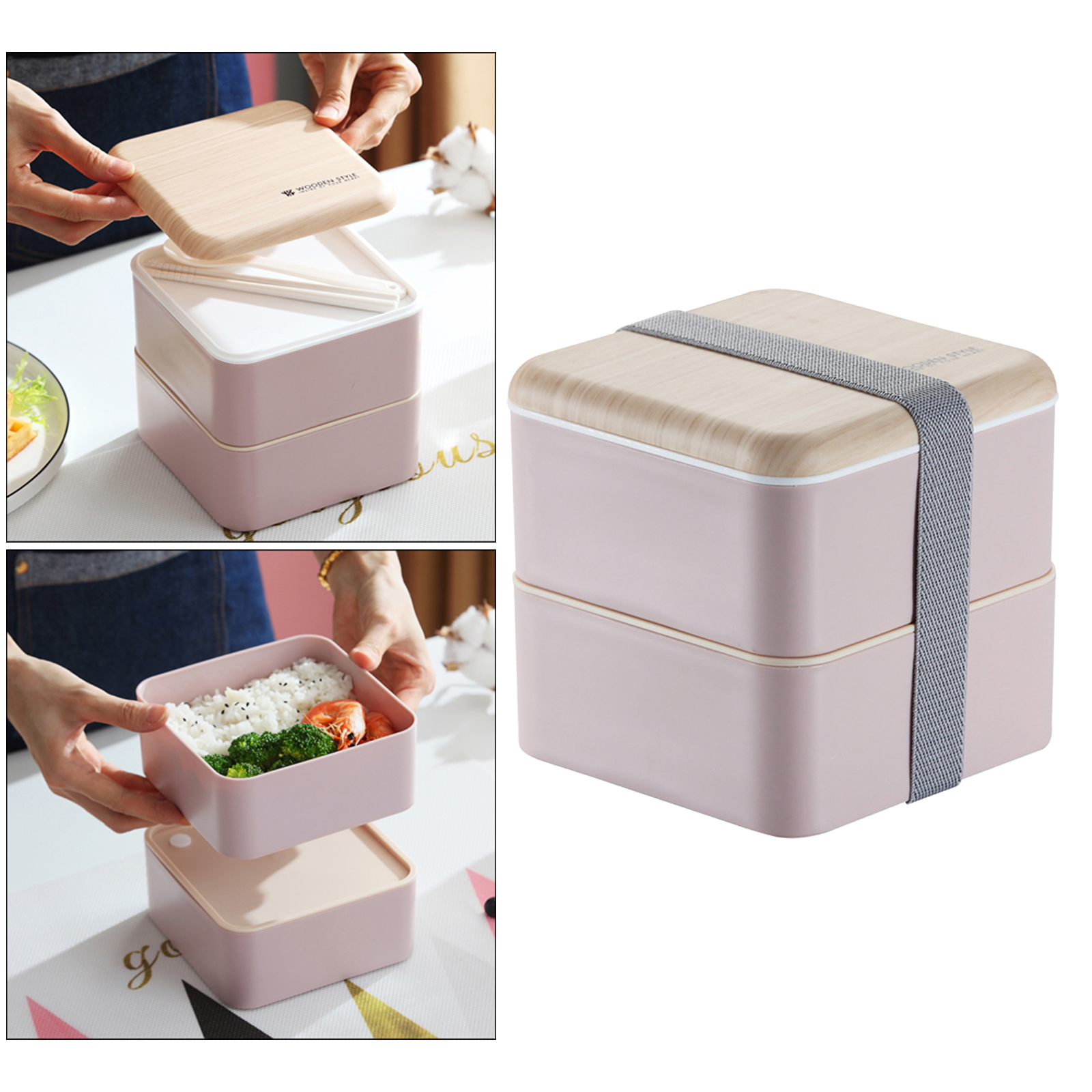 Lunchbox Snack Containers With Chopsticks and Spoon Meal Prep Containers for Office Worker Children Adults