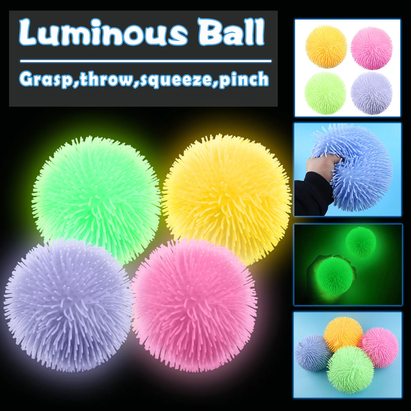 Luminous Fidget Toys Push It Bubble POP Spielzeug Stressabbau Leuchten im Dunkel