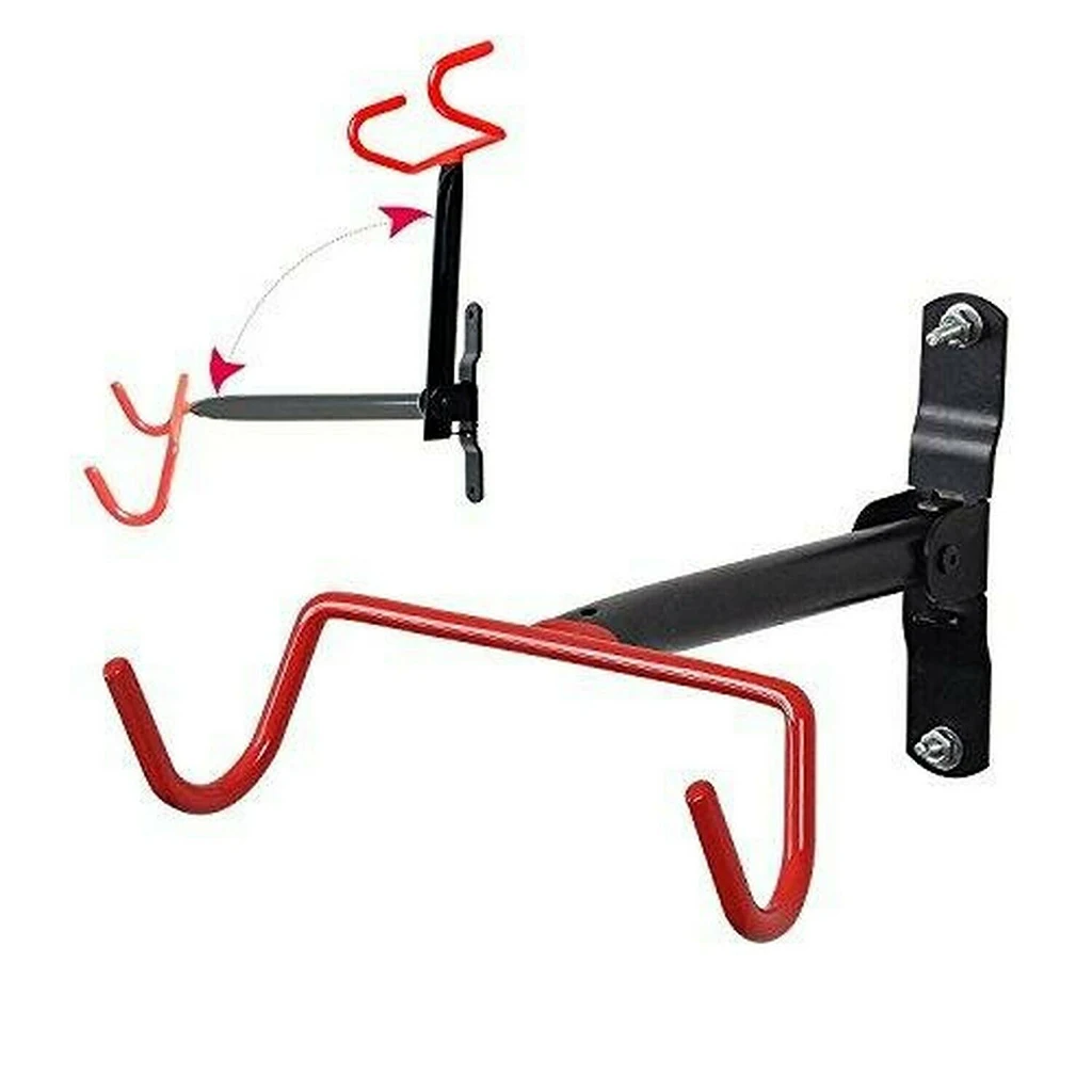 Heavy Duty Bike Mount Hanger Rubber-Coated Hooks Garage Bicycle Store Rack Stand with Mounting Screws