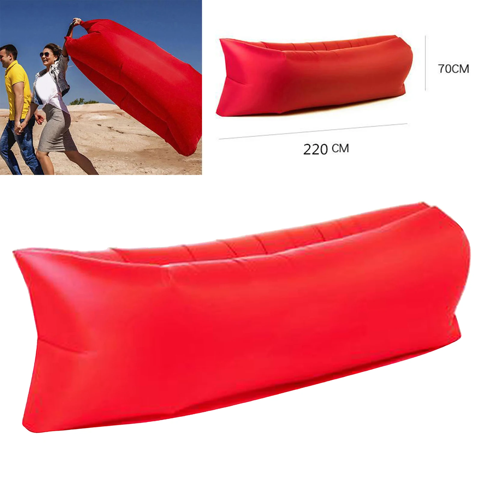 Camping Inflatable Lounger Air Sofa Portable Water Proof Anti-Air Leaking Couch for Pool Travel Hiking Lakeside Picnics Beach