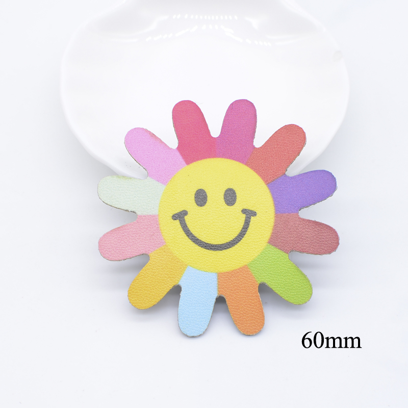 10 Stücke PU Leder Mädchen Fliege Maus Kopf Sonnenblumen Applikationen für DIY Kleidung Hut Nähen Patches Kopfbedeckung Haarspangen Bogen Dekor – Detail 5