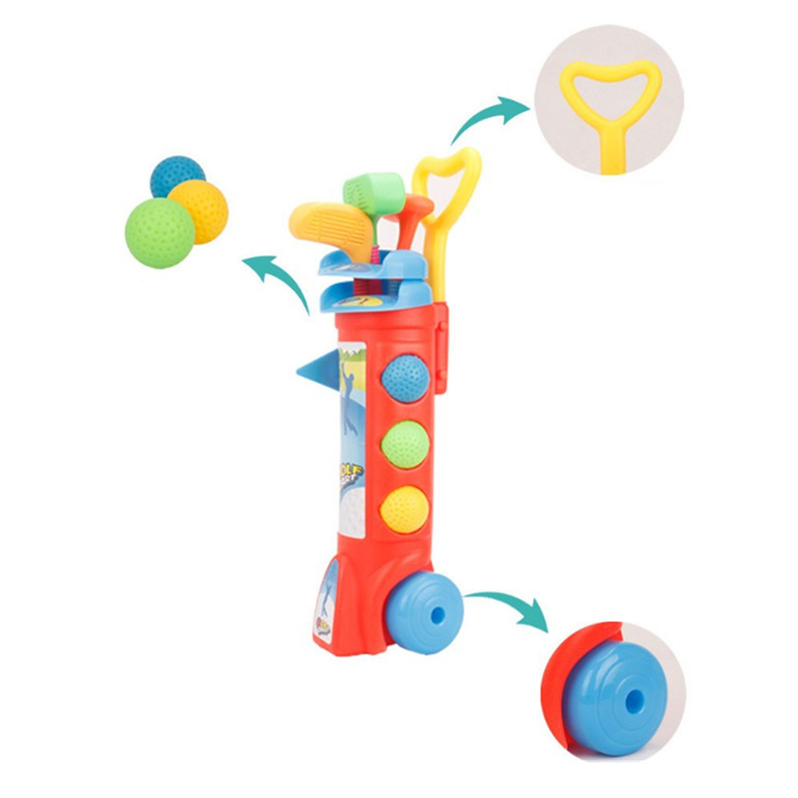 1 Set Child Golfer Sports Game Mini Plastic Toy Kids Children Pro Home Outdoor Indoor Small Golfs Training Club Party