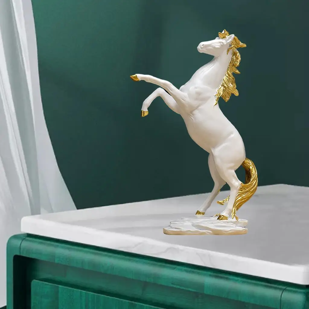 2Pcs Galloping Horse Decoration Shelf Statue Office Home Ornament