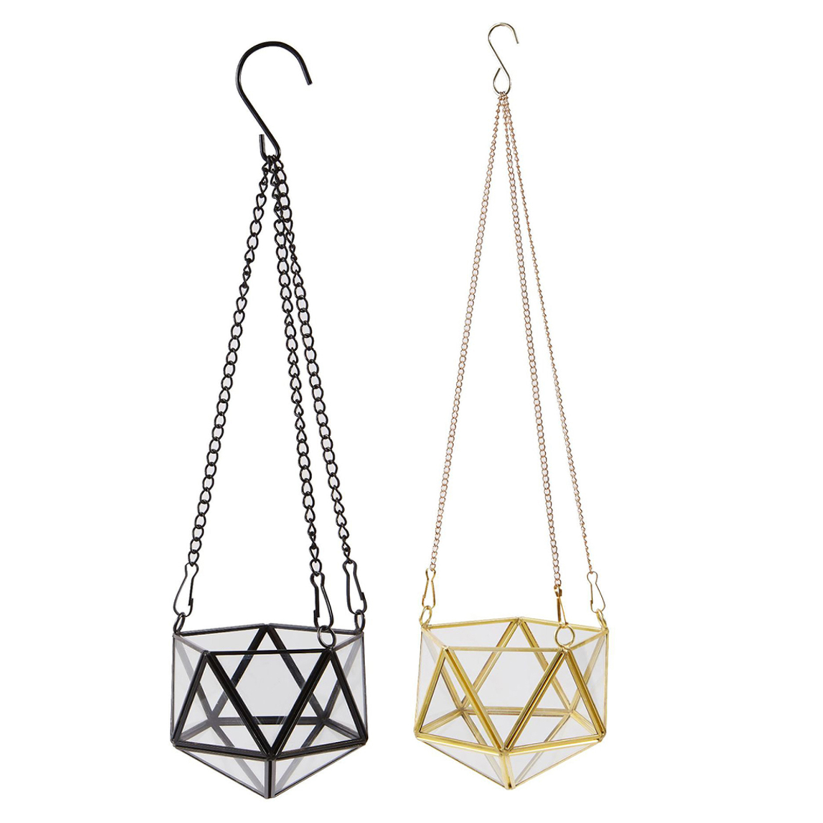 Modern Hanging Glass Terrarium Geometric Diamond Shaped Succulent Air Plant Holder Container Flower Pot Windowsill