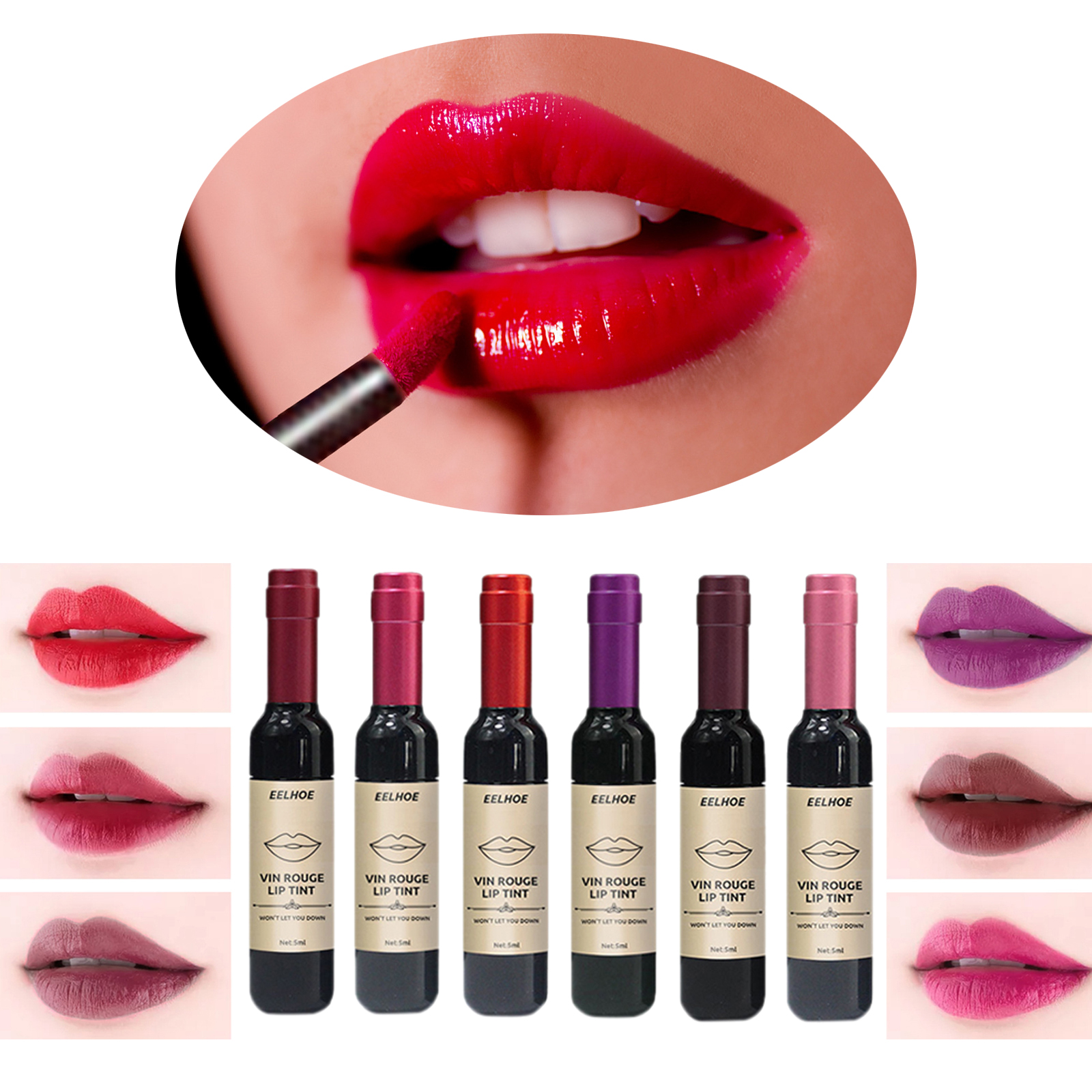 Wine Red Wine Liquid Lipstick Red lips Cosmetic Matte Lip Tint Baby Pink Lip for Women Makeup