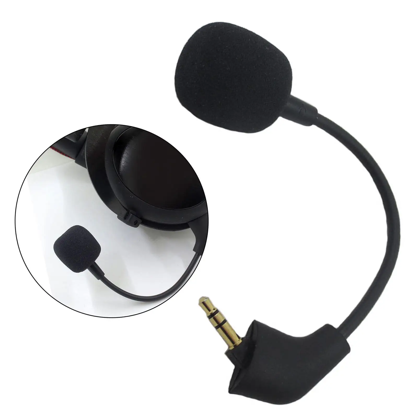 Headphone Replaces Microphone Black Detachable ZS0200 with Foam Cover for Hyperx Cloud II