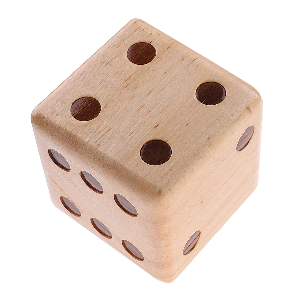 1 Piece Six Side Crafted 3.5-inch Big Wooden Yard Dice With Rounded Corner