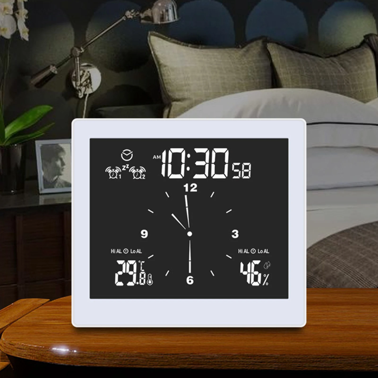 Waterproof Digital Timer Shower Clock Alarm Meter Bathroom Humidity Temperature 