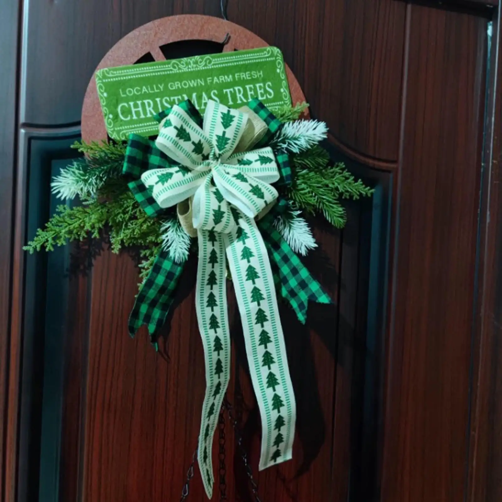 Artificial Christmas Wreath Garland Artificial Leaves Fake Front Door Decor