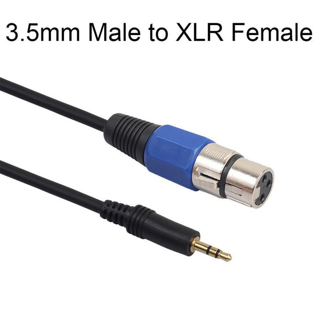 3.5 Mm Male Plug to 3-Pin XLR Female Audio Cable Blue Head 1.5 M for Mixer