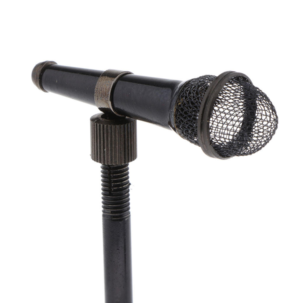 1: 6 Scale Dollhouse Miniature Adjustable Microphone Model Toys for Music Room