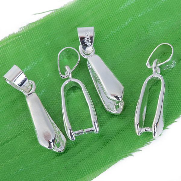Fashionable Silver Color Plated Pendant Pinch Bails 23 mm For Jewelry Necklace Making DIY Pack of 20PCS
