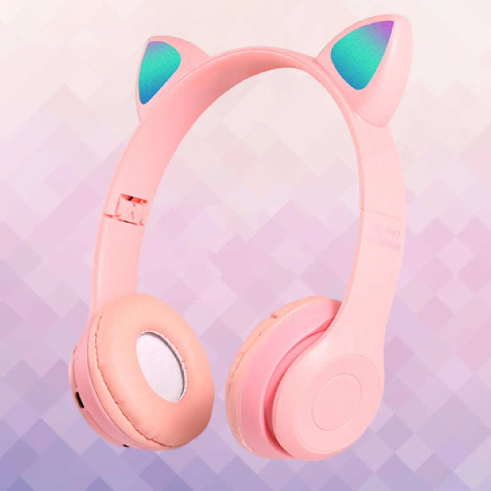 Cat Ears Wireless Headset Stereo Bluetooth 5.0 RGB Soft Earmuffs MP3 Player Headphone for Mobile Phones Laptops Music Men Women