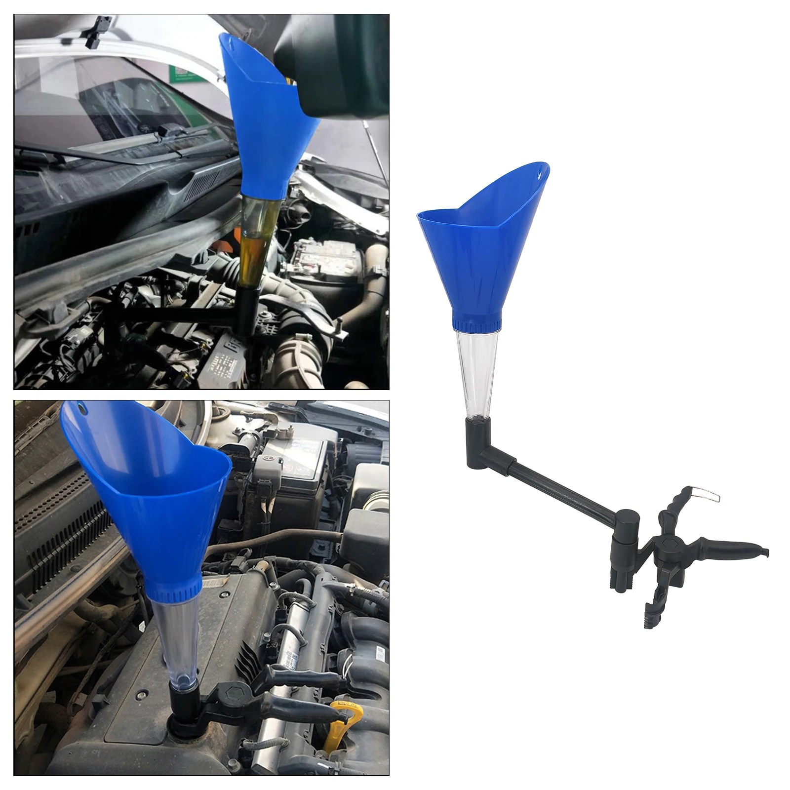 Plastic Universal All in one Vehicles Car Engine Oil Funnel Set Hands Free