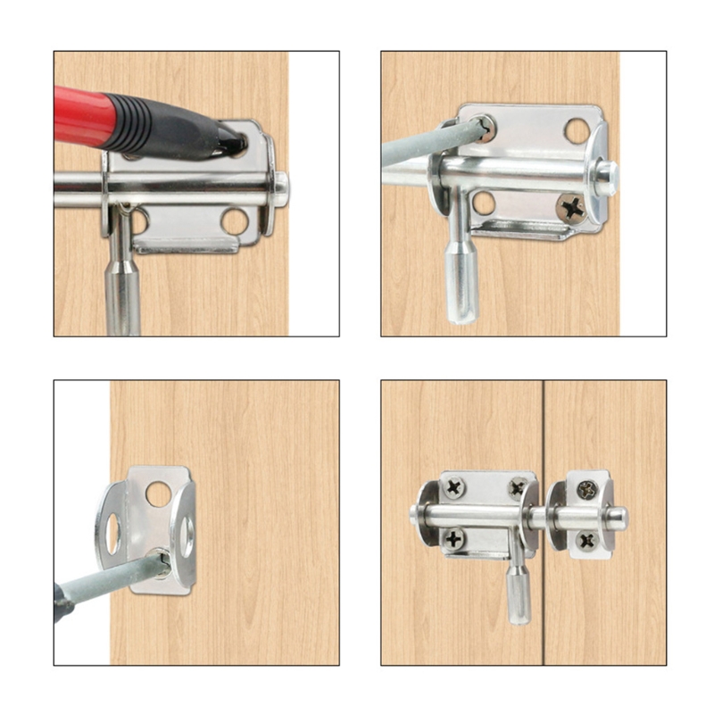 4pcs Charnières Porte Armoire Métallique Ressort Verrouillage Barillet Gauche 54mm Longue
